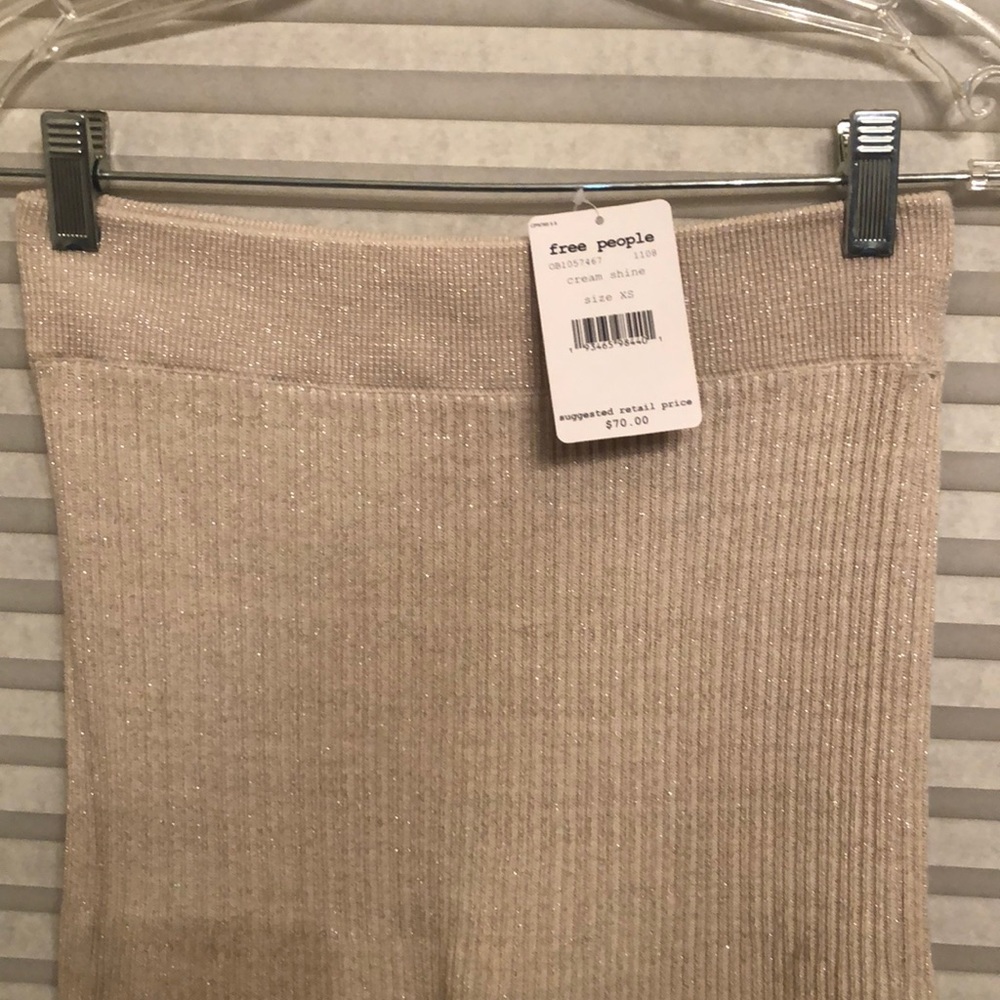 Free people cream shine skirt